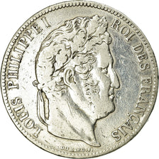 Moneta, Francia, Louis-Philippe, 5 Francs, 1836, Paris, MB, Argento, KM:749.1