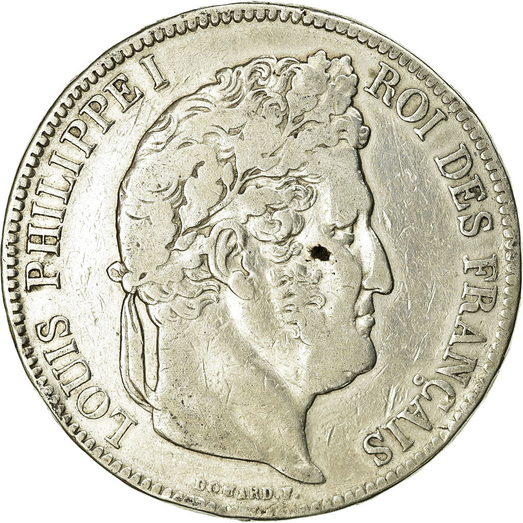 Coin, France, Louis-Philippe, 5 Francs, 1836, Lyon, VF(20-25), Silver, KM:749.4