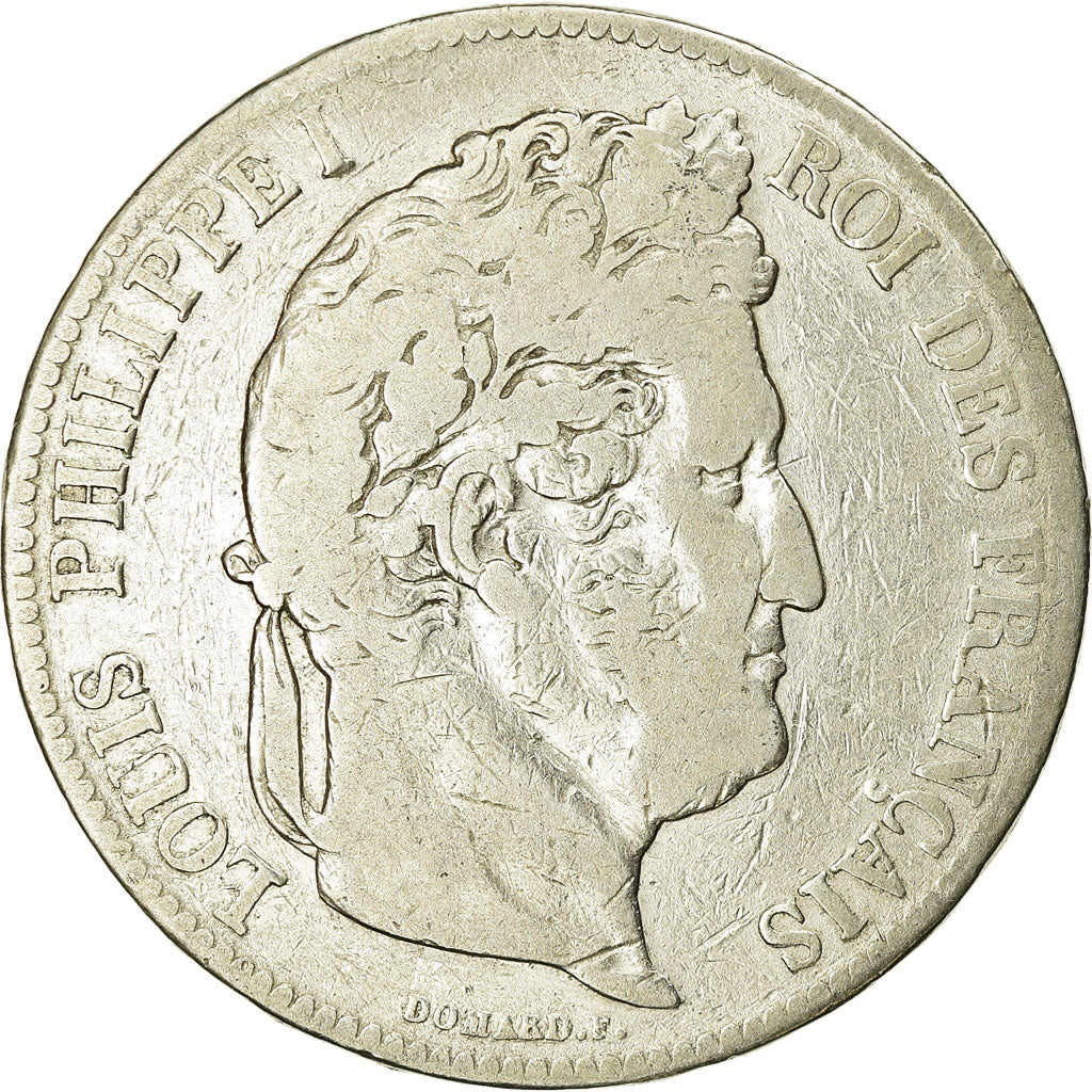 Coin, France, Louis-Philippe, 5 Francs, 1836, Rouen, VF(20-25), Silver