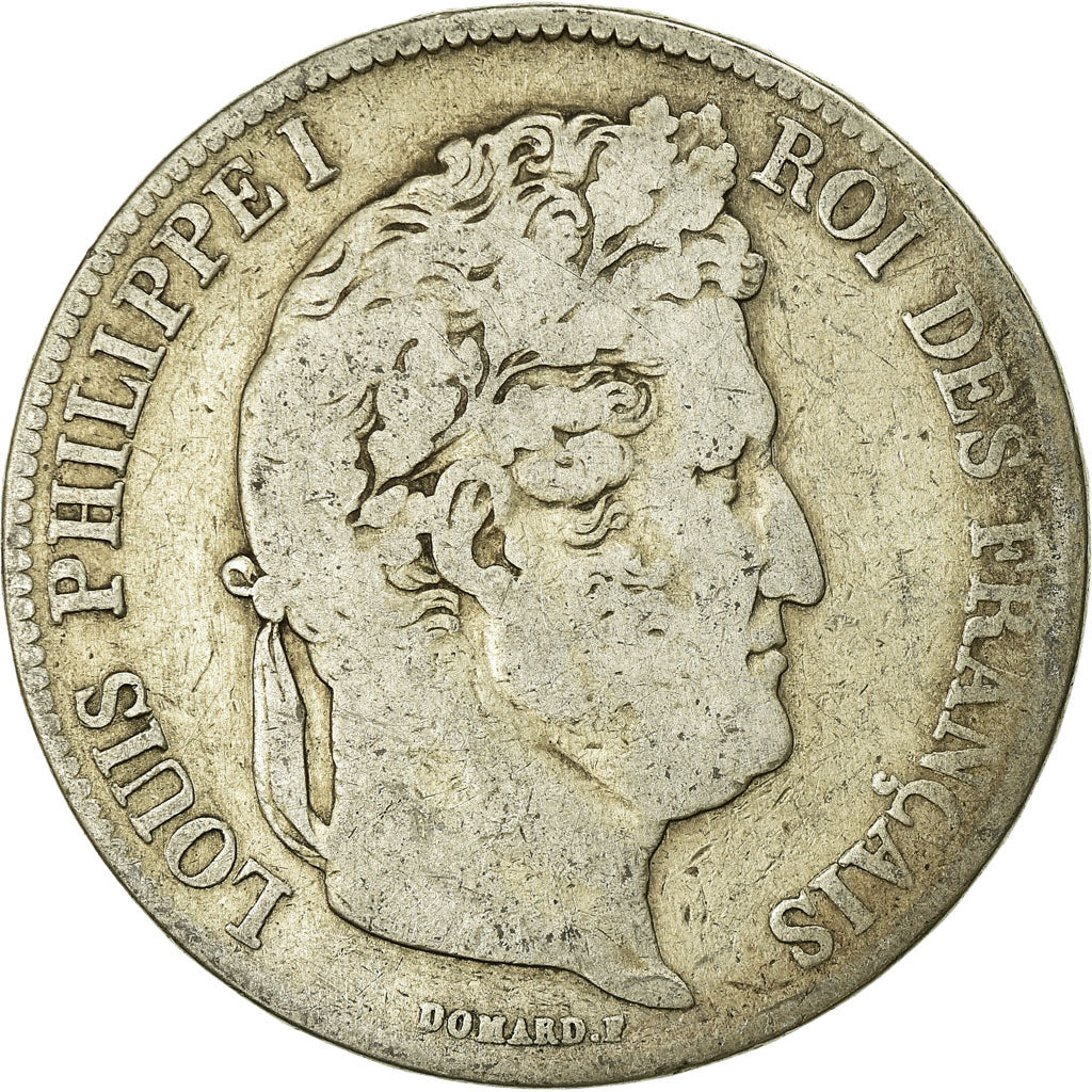 Coin, France, Louis-Philippe, 5 Francs, 1836, Rouen, VF(20-25), Silver