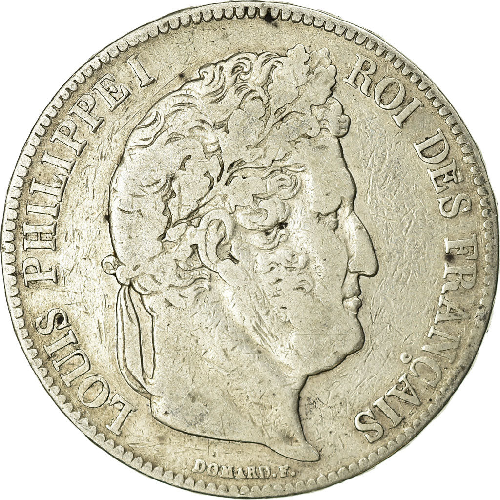 Moneta, Francia, Louis-Philippe, 5 Francs, 1836, Rouen, MB, Argento, KM:749.2