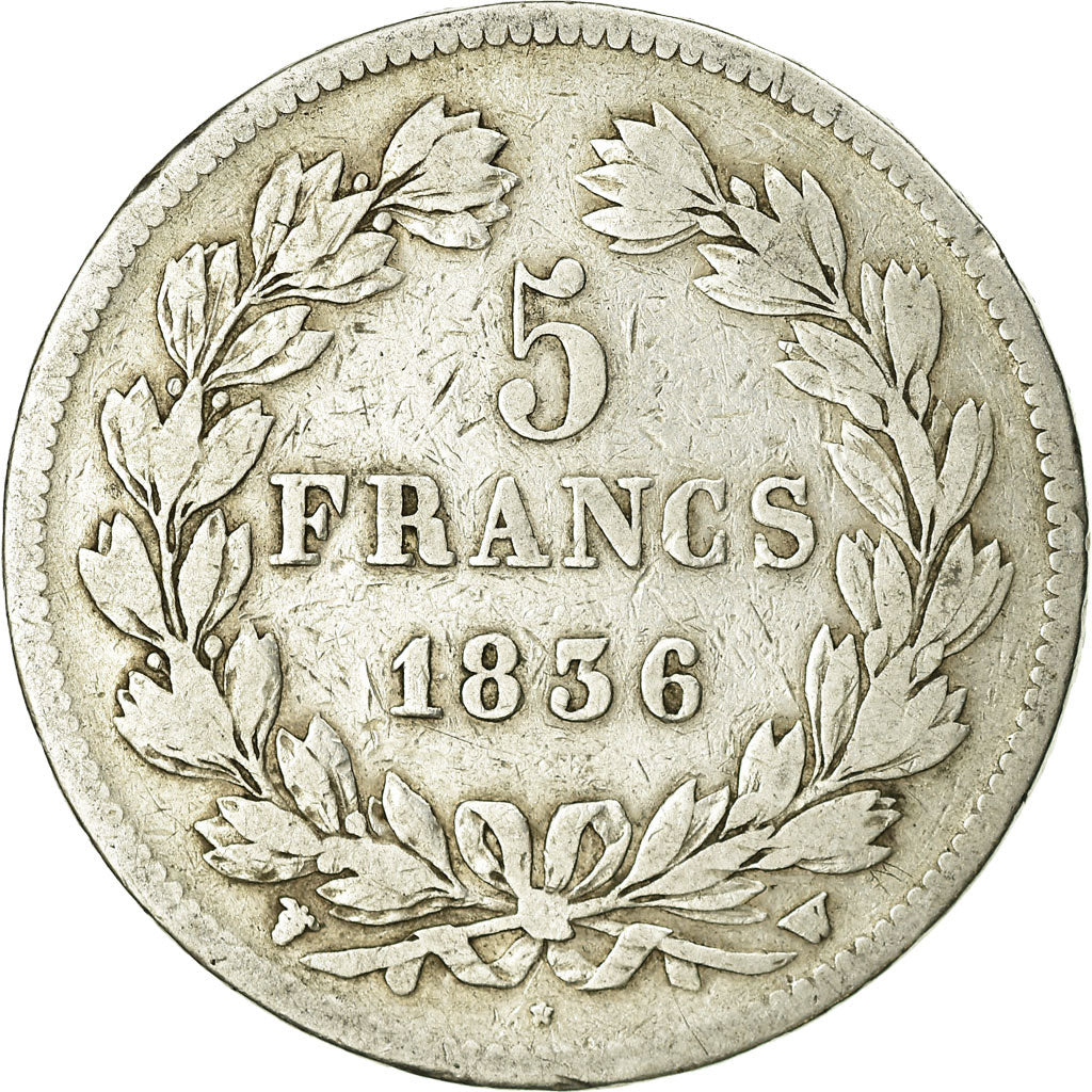 Coin, France, Louis-Philippe, 5 Francs, 1836, Lille, VF(20-25), Silver