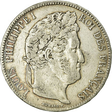 Moneta, Francia, Louis-Philippe, 5 Francs, 1836, Paris, MB, Argento, KM:749.1