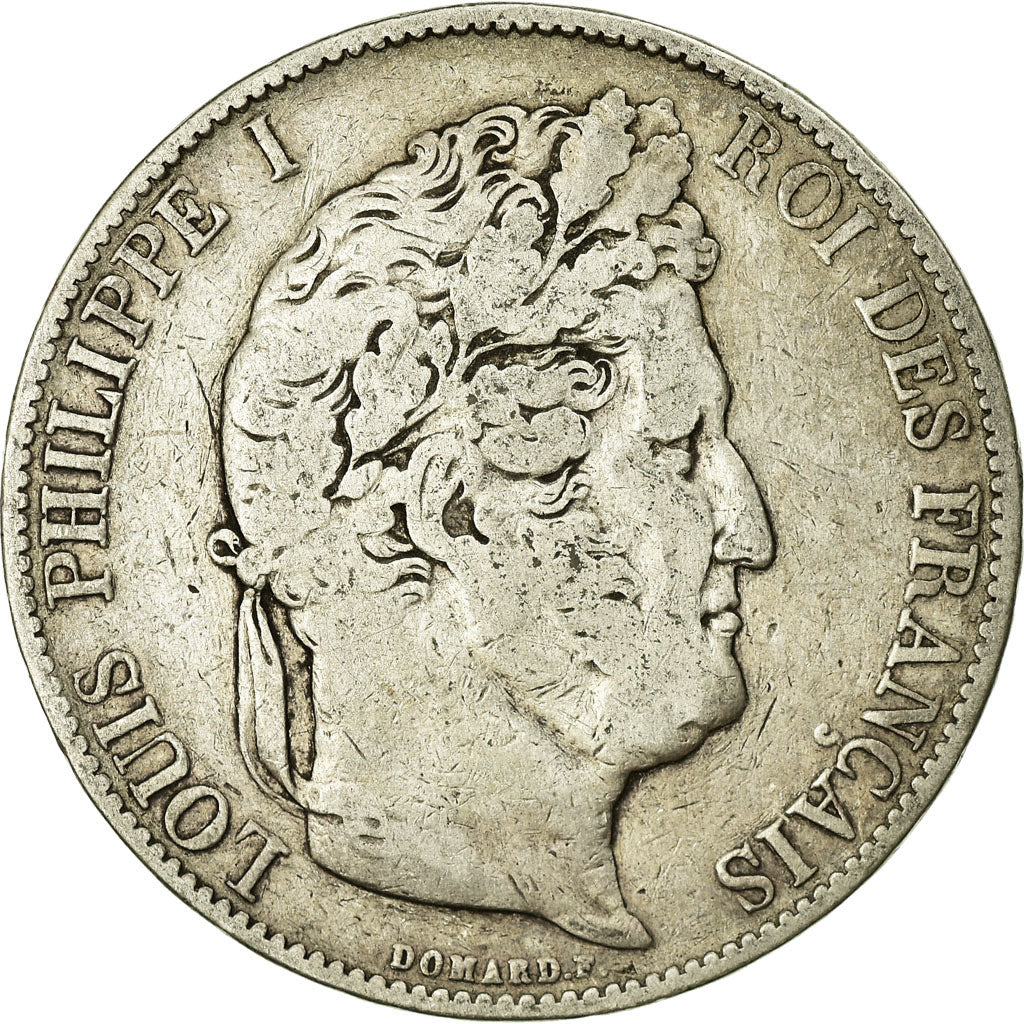 Coin, France, Louis-Philippe, 5 Francs, 1844, Paris, VF(20-25), Silver