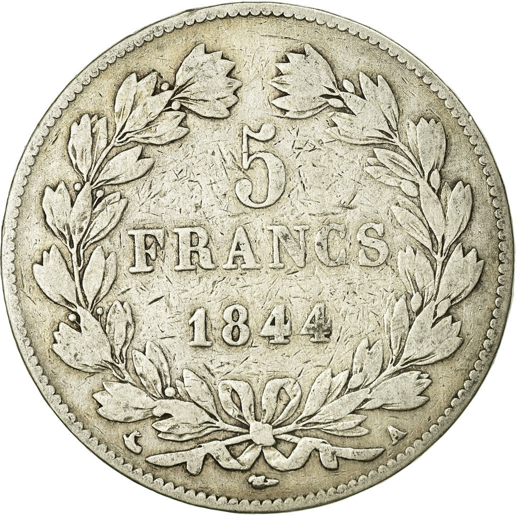 Coin, France, Louis-Philippe, 5 Francs, 1844, Paris, VF(20-25), Silver