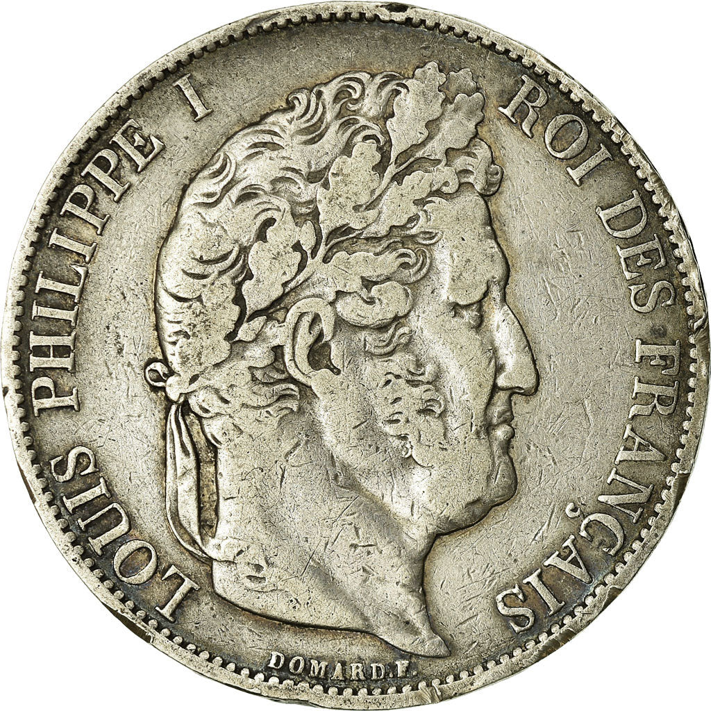 Moneta, Francia, Louis-Philippe, 5 Francs, 1844, Lille, MB, Argento, KM:749.13