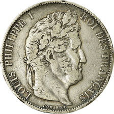 Moneta, Francia, Louis-Philippe, 5 Francs, 1844, Lille, MB, Argento, KM:749.13