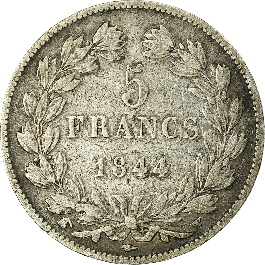 Moneta, Francia, Louis-Philippe, 5 Francs, 1844, Lille, MB, Argento, KM:749.13