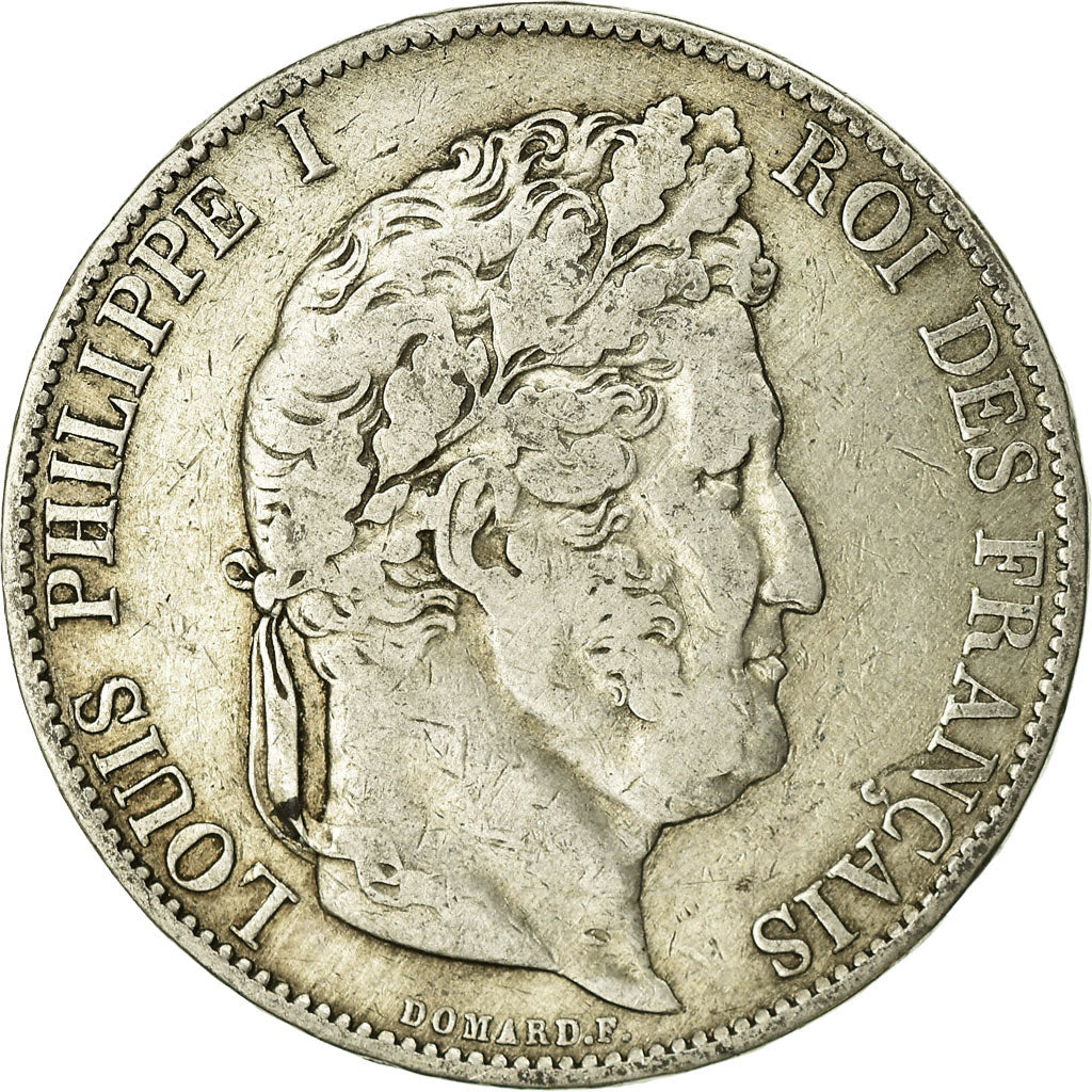 Moneta, Francia, Louis-Philippe, 5 Francs, 1844, Lille, MB, Argento, KM:749.13