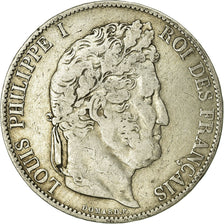 Moneta, Francia, Louis-Philippe, 5 Francs, 1844, Lille, MB, Argento, KM:749.13