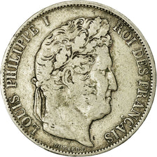 Coin, France, Louis-Philippe, 5 Francs, 1844, Strasbourg, VF(20-25), Silver