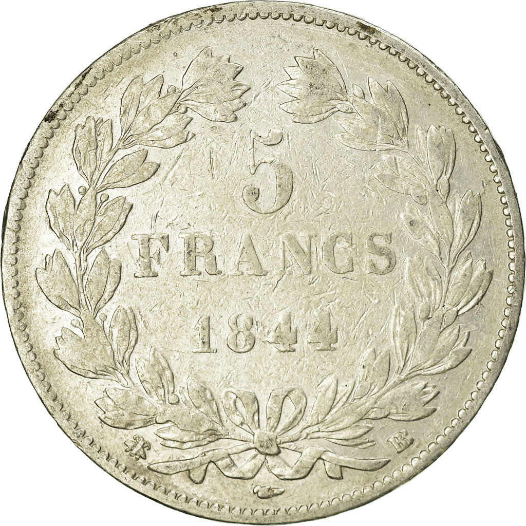 Coin, France, Louis-Philippe, 5 Francs, 1844, Strasbourg, VF(30-35), Silver