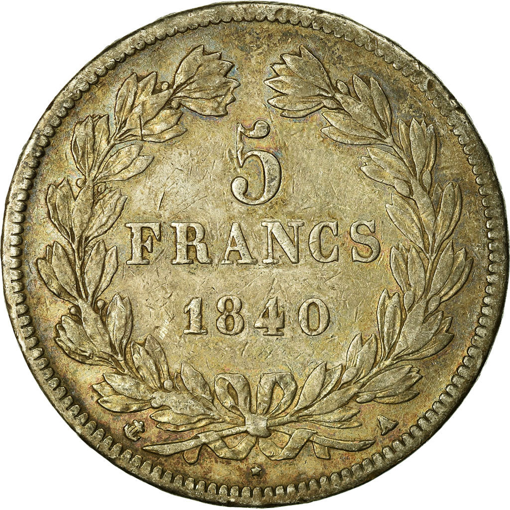 Münze, Frankreich, Louis-Philippe, 5 Francs, 1840, Paris, S, Silber, KM:749.1