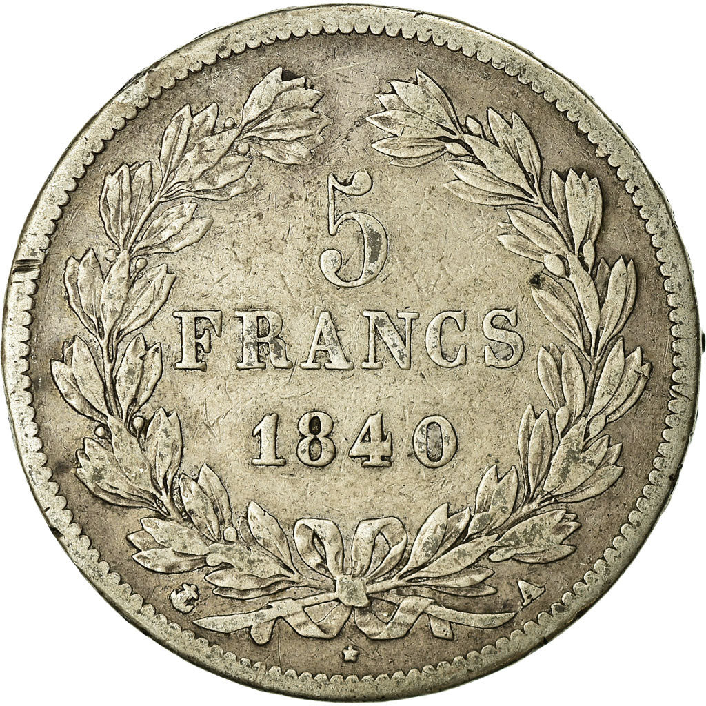 Münze, Frankreich, Louis-Philippe, 5 Francs, 1840, Paris, S, Silber, KM:749.1