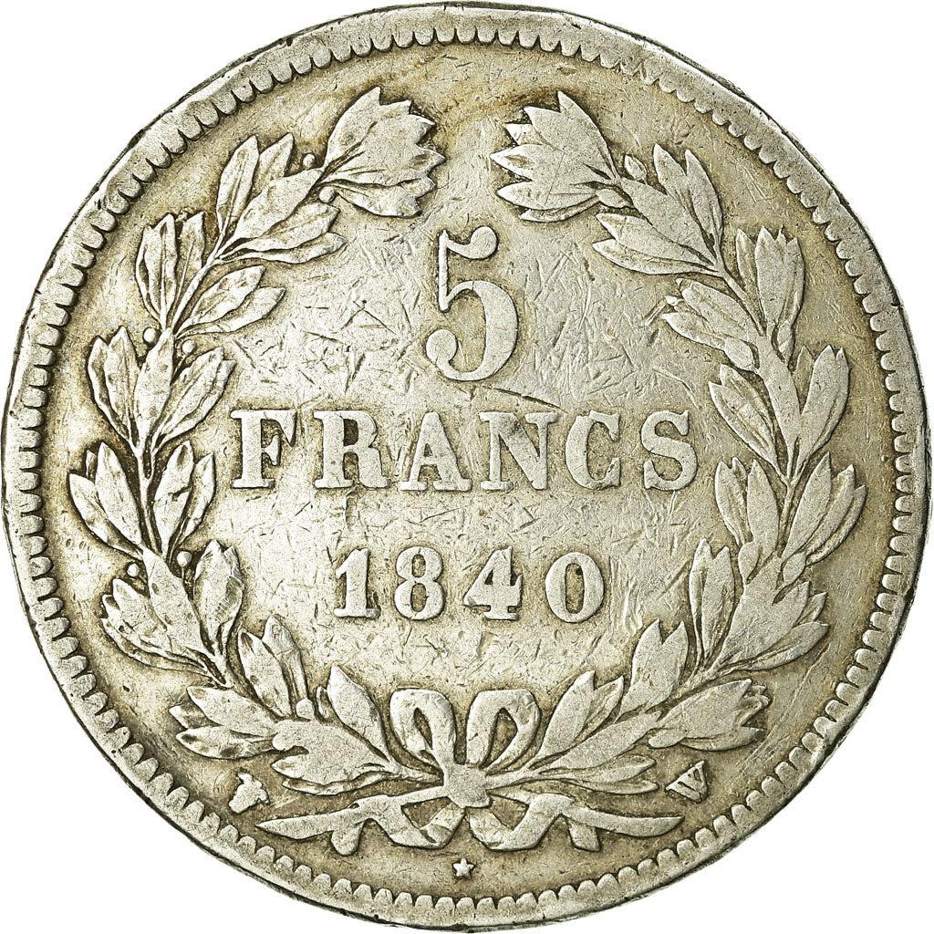 Coin, France, Louis-Philippe, 5 Francs, 1840, Lille, VF(20-25), Silver