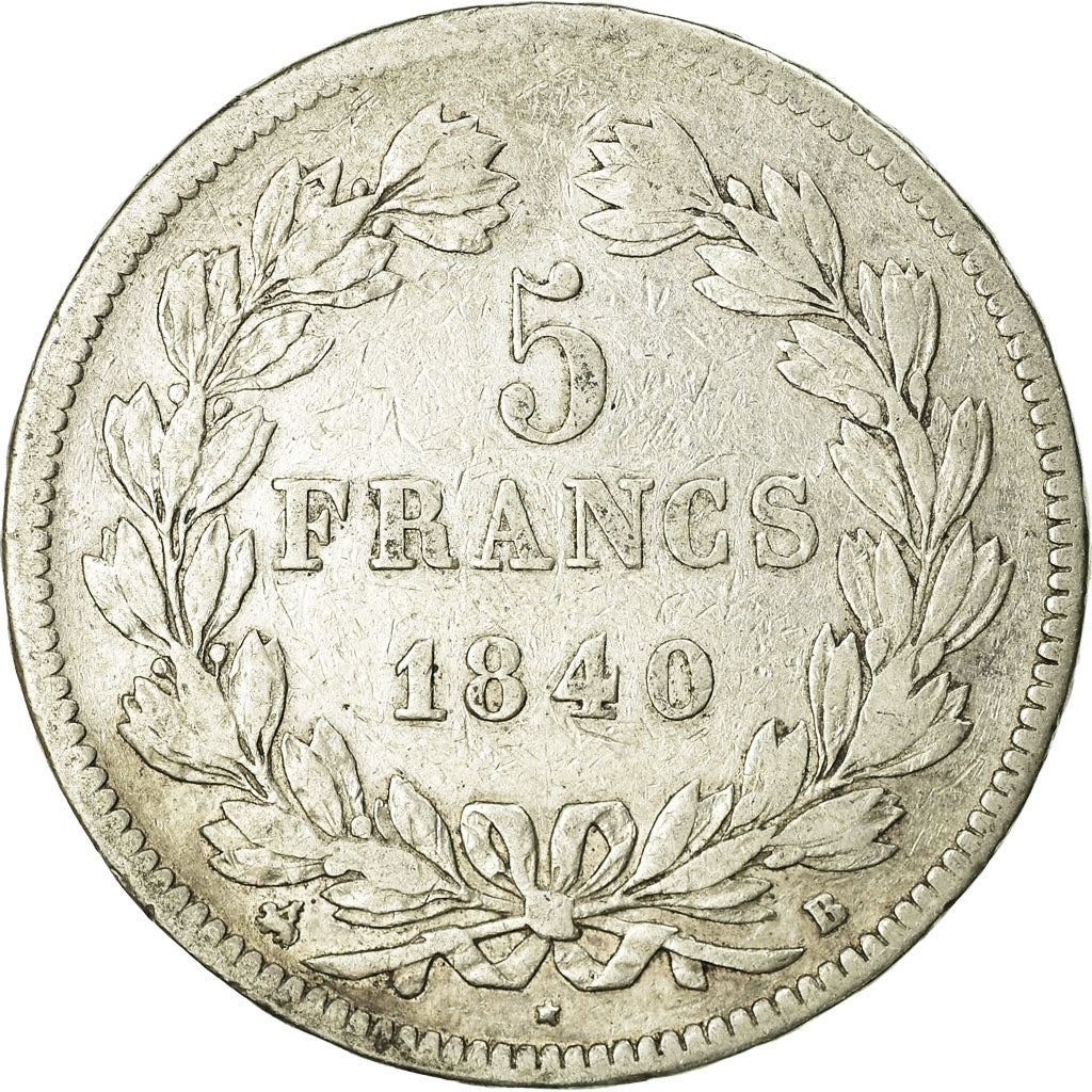 Coin, France, Louis-Philippe, 5 Francs, 1840, Rouen, VF(20-25), Silver