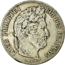 Coin, France, Louis-Philippe, 5 Francs, 1840, Rouen, VF(20-25), Silver