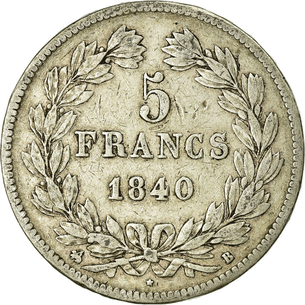 Coin, France, Louis-Philippe, 5 Francs, 1840, Rouen, VF(20-25), Silver