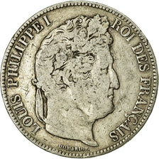 Coin, France, Louis-Philippe, 5 Francs, 1843, Rouen, VF(20-25), Silver