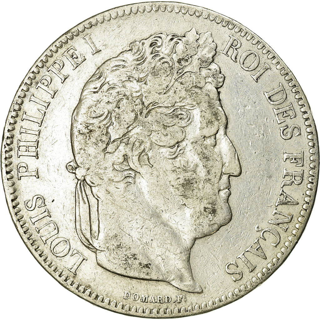 Coin, France, Louis-Philippe, 5 Francs, 1843, Strasbourg, VF(20-25), Silver