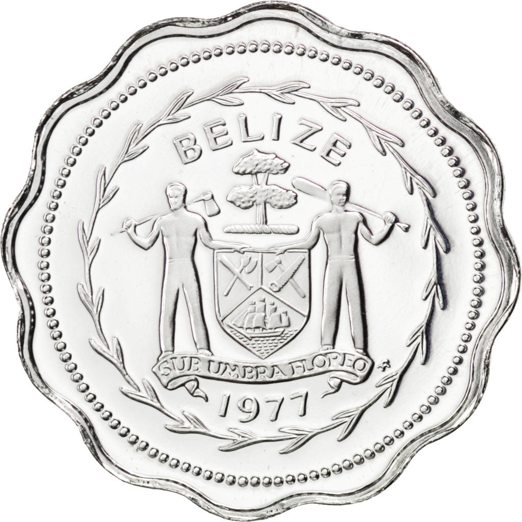BELIZE, Cent, 1977, Franklin Mint, KM #46b, MS(65-70), Aluminum, 0.81