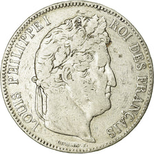 Coin, France, Louis-Philippe, 5 Francs, 1843, Rouen, VF(20-25), Silver