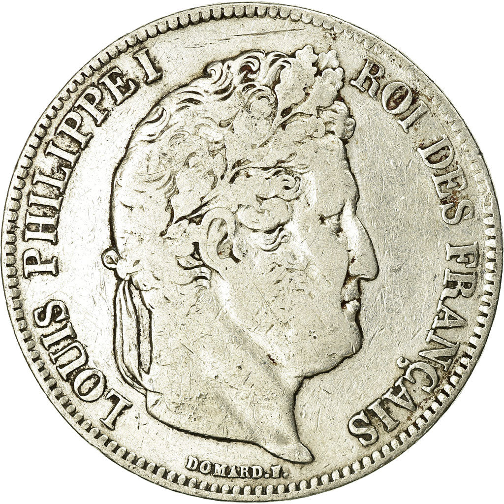Coin, France, Louis-Philippe, 5 Francs, 1834, Lyon, VF(20-25), Silver, KM:749.4