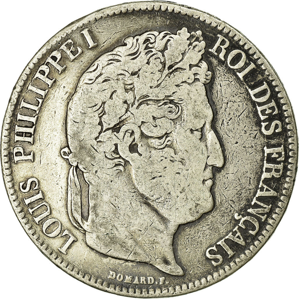 Coin, France, Louis-Philippe, 5 Francs, 1834, Rouen, VF(20-25), Silver