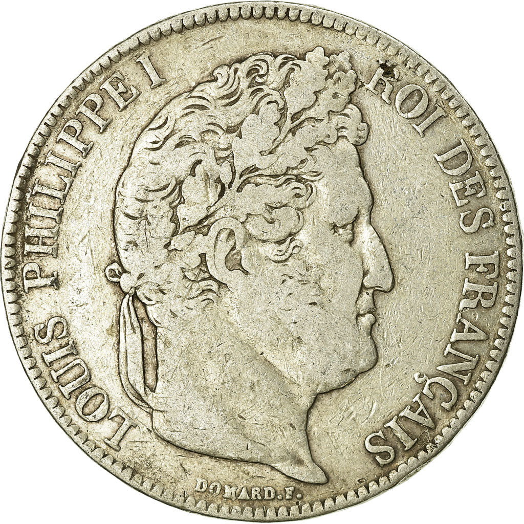 Coin, France, Louis-Philippe, 5 Francs, 1834, Rouen, VF(20-25), Silver
