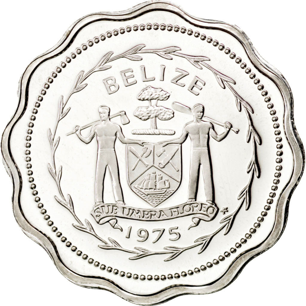BELIZE, Cent, 1975, Franklin Mint, KM #46a, MS(65-70), Silver, 19, 2.92