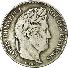 Coin, France, Louis-Philippe, 5 Francs, 1834, Lyon, VF(20-25), Silver, KM:749.4