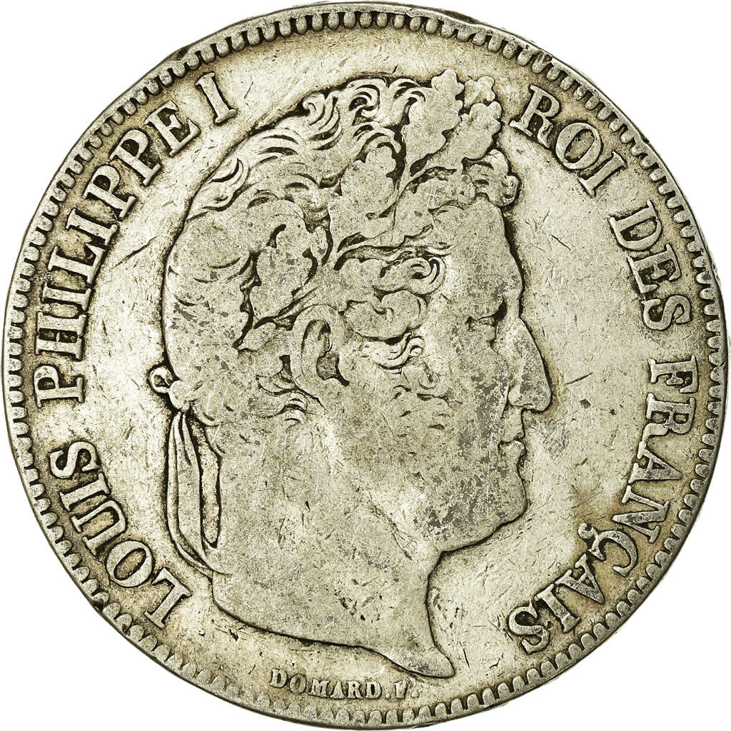 Moneta, Francia, Louis-Philippe, 5 Francs, 1834, Bordeaux, MB, Argento