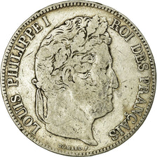 Moneta, Francia, Louis-Philippe, 5 Francs, 1834, Bordeaux, MB, Argento