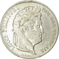 Monnaie, France, Louis-Philippe, 5 Francs, 1834, Bordeaux, TB, Argent