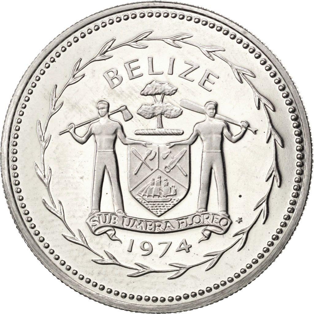 Belize, 25 Cents, 1974, KM #41, MS(63), Cupro-nickel, 5.77
