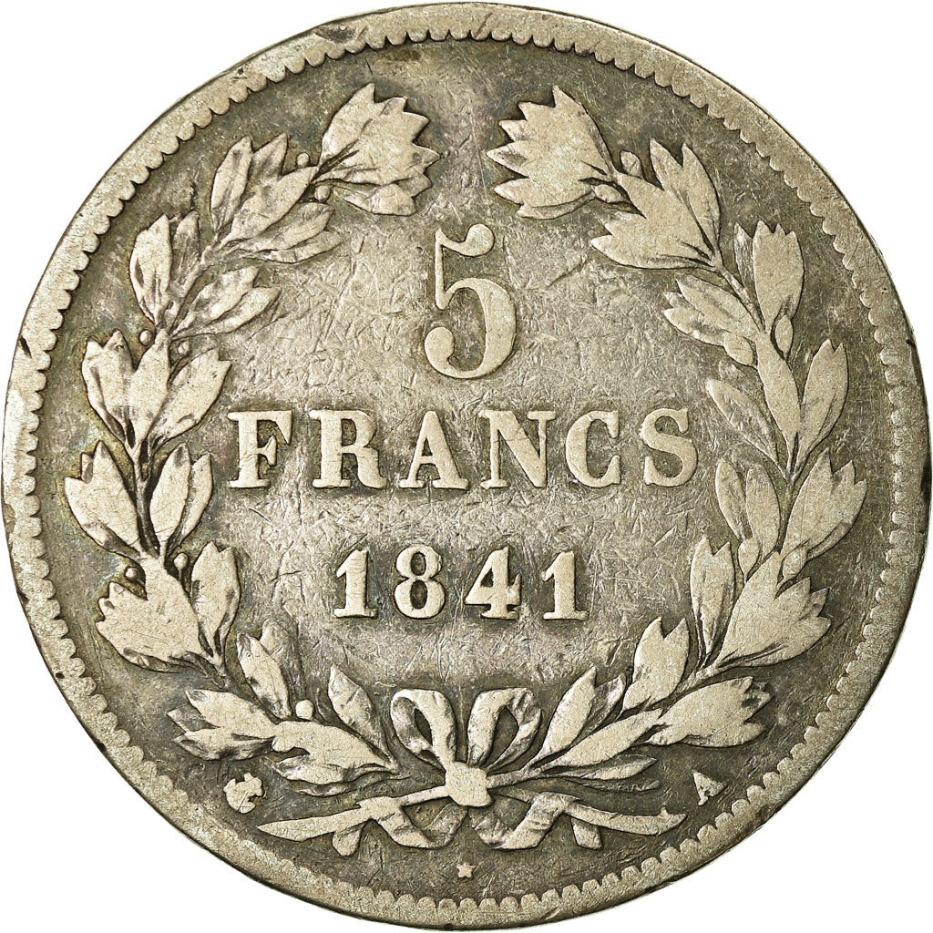 Coin, France, Louis-Philippe, 5 Francs, 1841, Paris, VF(20-25), Silver