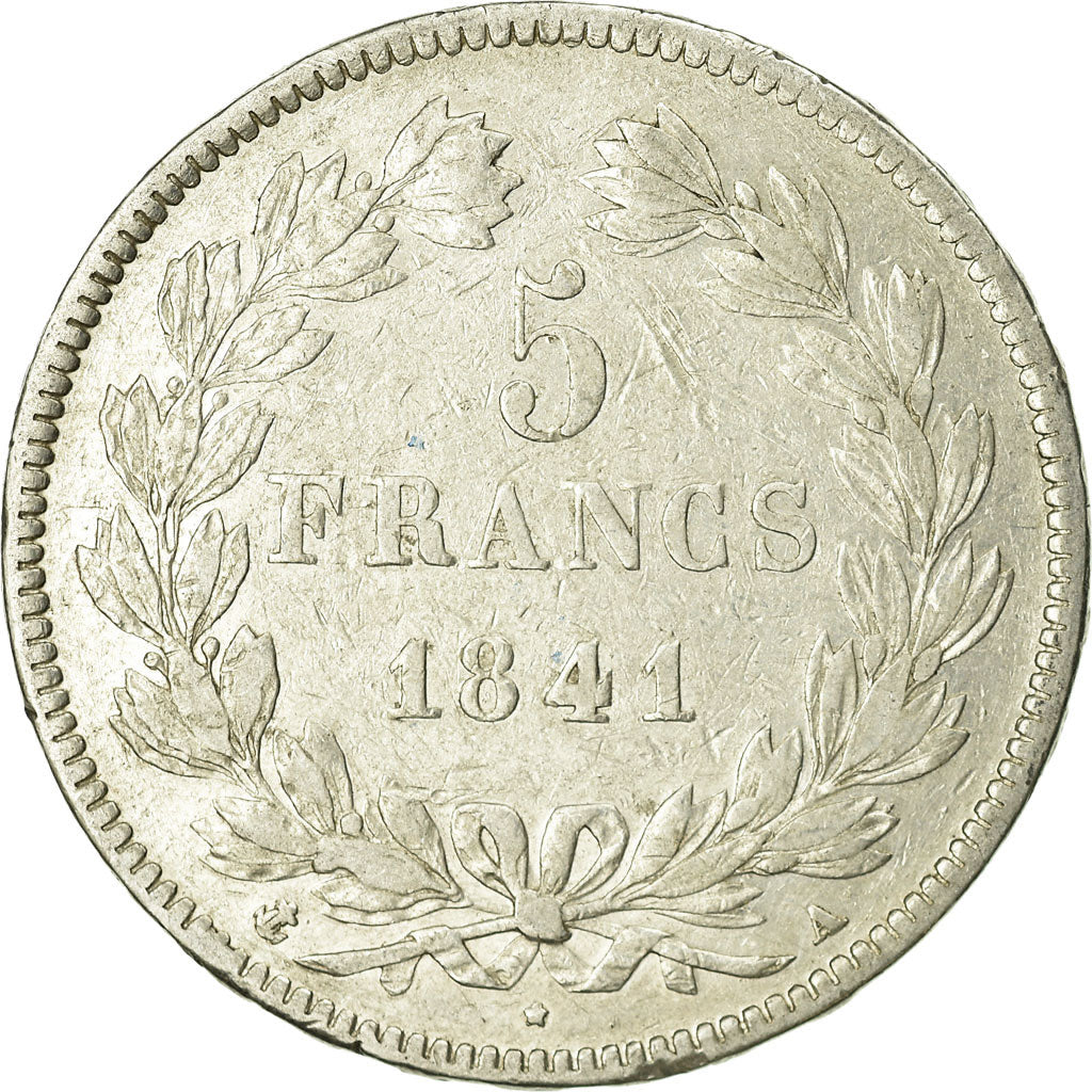 Coin, France, Louis-Philippe, 5 Francs, 1841, Paris, VF(30-35), Silver