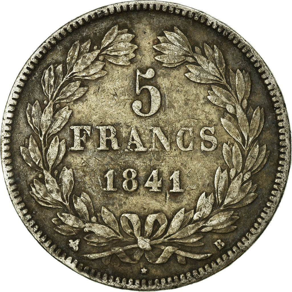 Coin, France, Louis-Philippe, 5 Francs, 1841, Rouen, VF(20-25), Silver