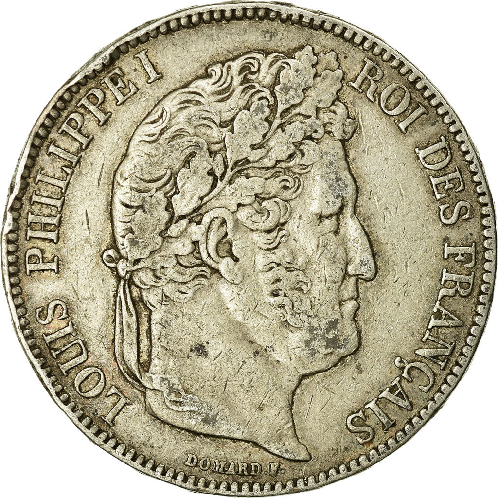 Coin, France, Louis-Philippe, 5 Francs, 1841, Rouen, VF(20-25), Silver