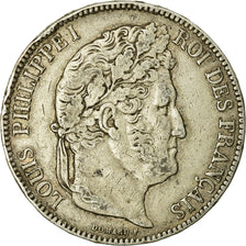 Coin, France, Louis-Philippe, 5 Francs, 1841, Rouen, VF(20-25), Silver
