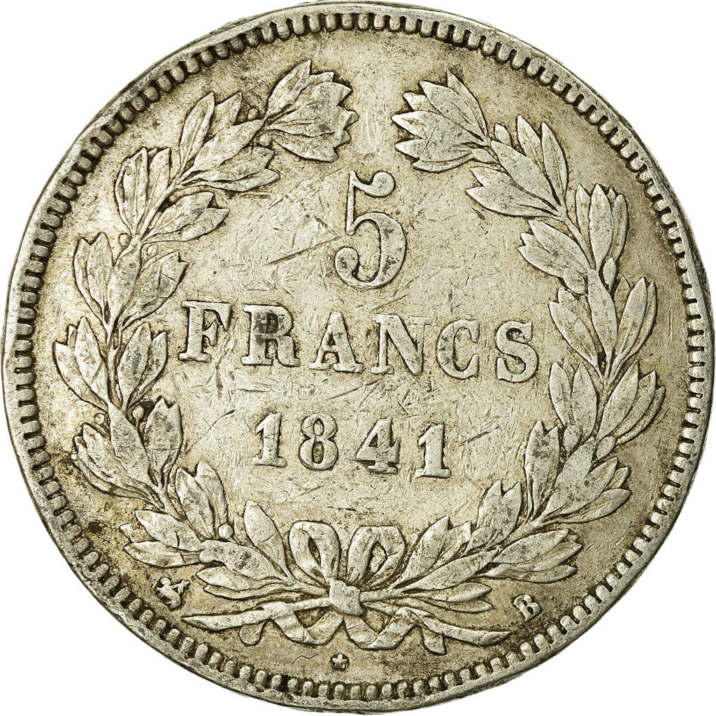Coin, France, Louis-Philippe, 5 Francs, 1841, Rouen, VF(20-25), Silver