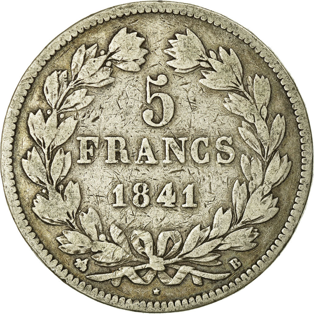 Monnaie, France, Louis-Philippe, 5 Francs, 1841, Rouen, TB, Argent, Gadoury:678