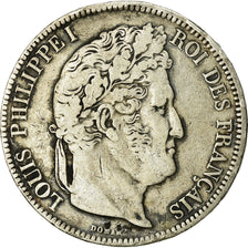 Coin, France, Louis-Philippe, 5 Francs, 1841, Lille, VF(20-25), Silver