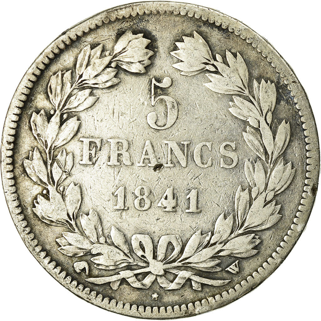 Coin, France, Louis-Philippe, 5 Francs, 1841, Lille, VF(20-25), Silver
