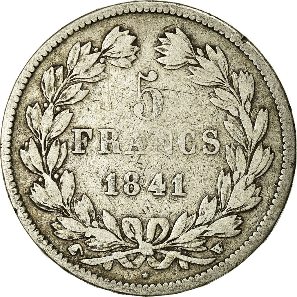 Coin, France, Louis-Philippe, 5 Francs, 1841, Lille, VF(20-25), Silver