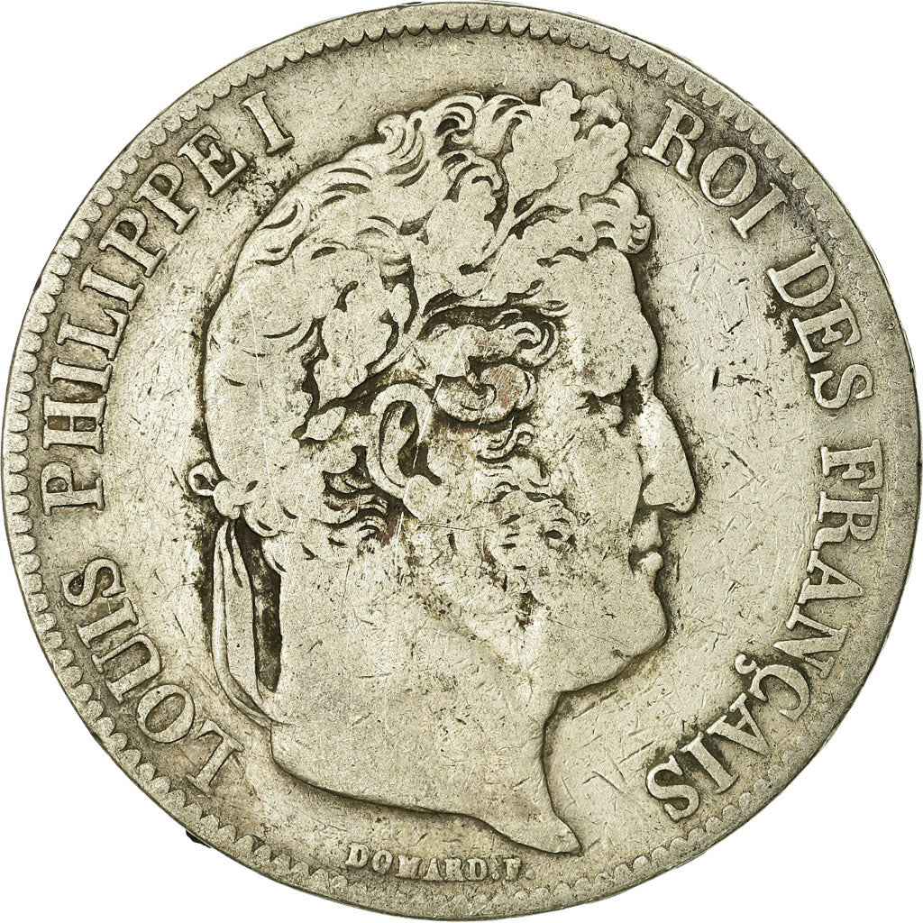 Coin, France, Louis-Philippe, 5 Francs, 1838, Strasbourg, VF(20-25), Silver
