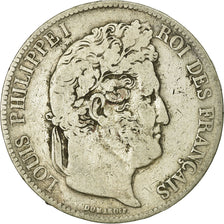 Coin, France, Louis-Philippe, 5 Francs, 1838, Strasbourg, VF(20-25), Silver