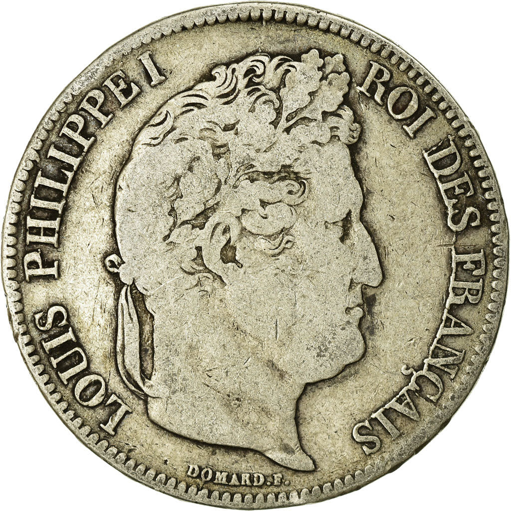 Moneta, Francia, Louis-Philippe, 5 Francs, 1838, Marseille, MB, Argento