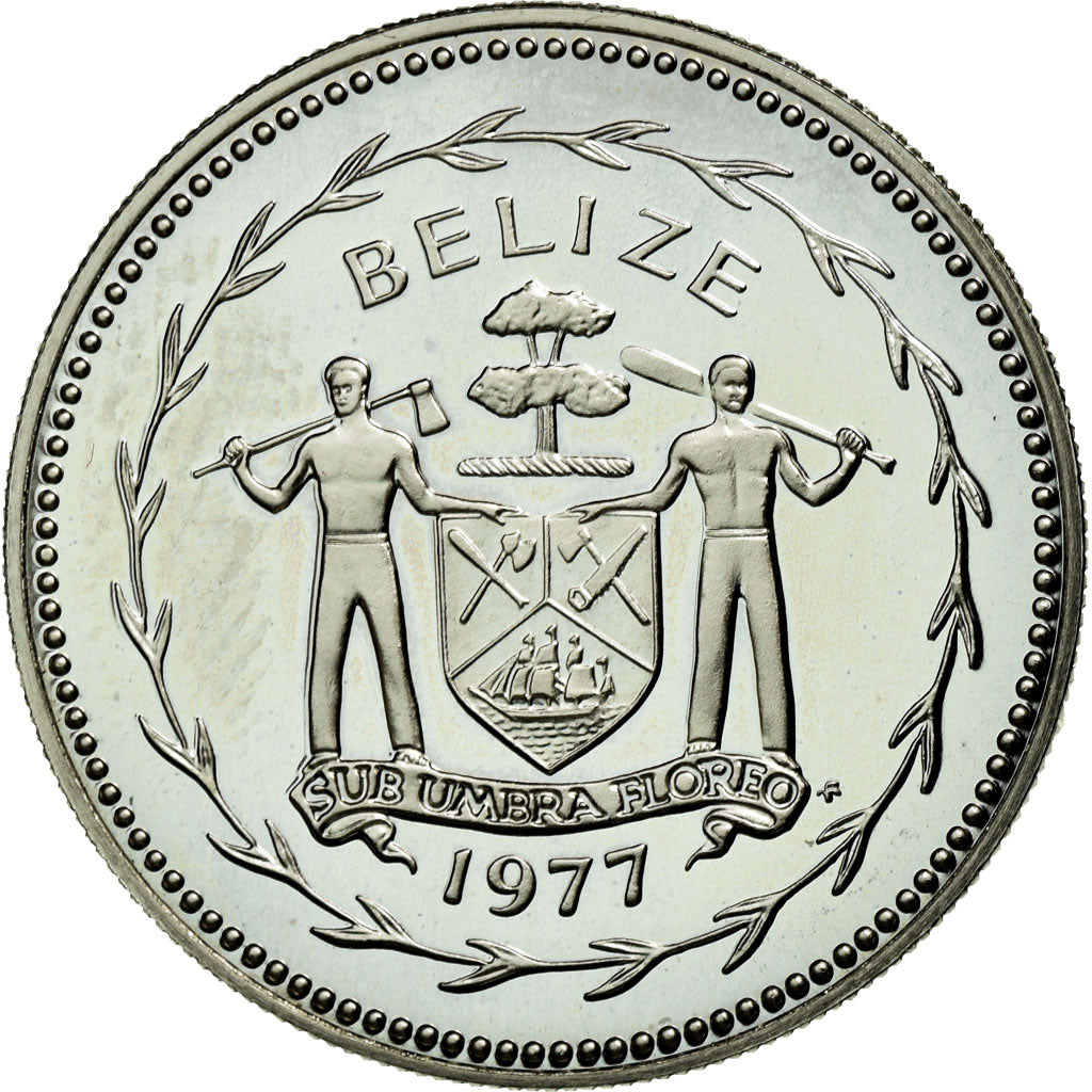 Coin, Belize, 25 Cents, 1977, MS(65-70), Copper-nickel, KM:49