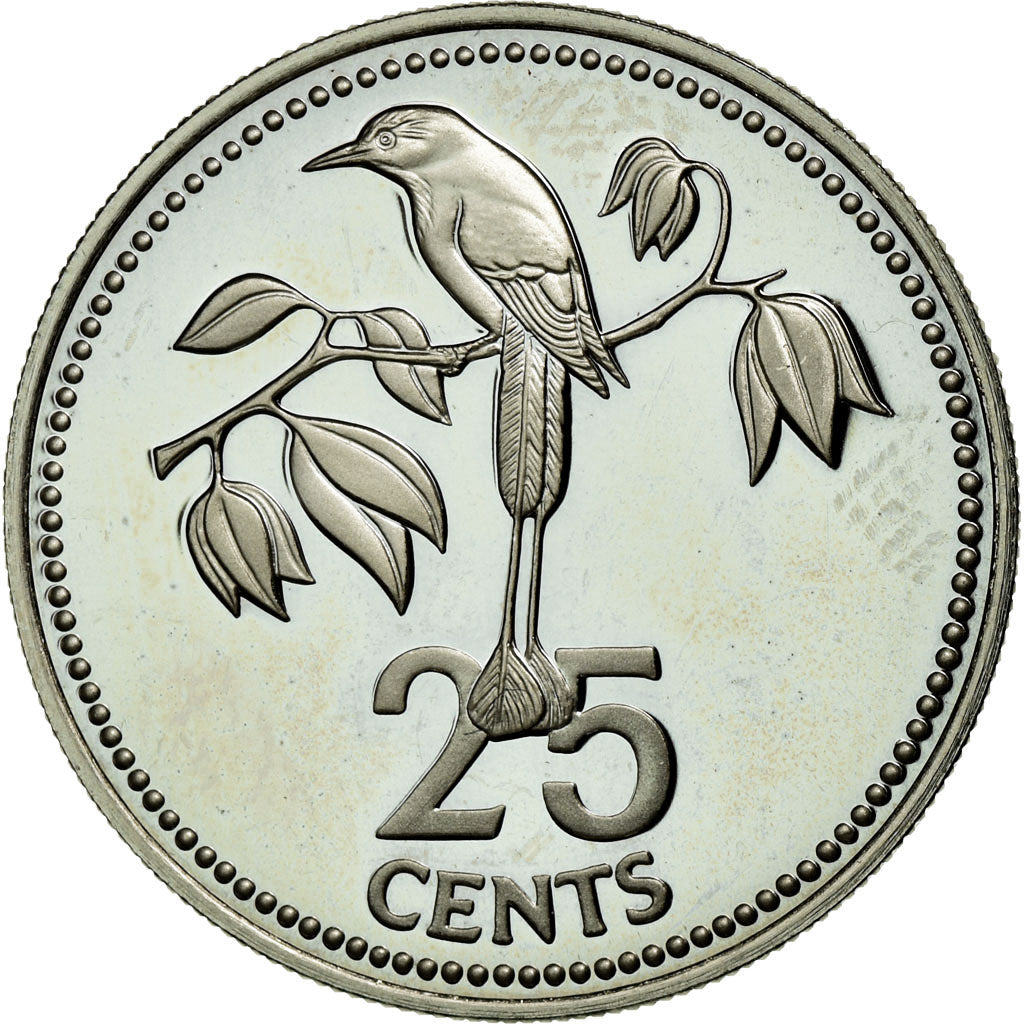 Coin, Belize, 25 Cents, 1977, MS(65-70), Copper-nickel, KM:49